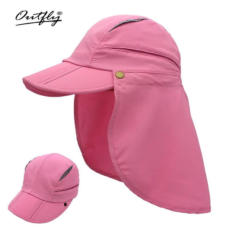 100% Cotton Breathable Kids Removable Poncho Sun Hat UPF50  for Summer, Quick-Drying, Windproof, Sun-Protective, Waterproof, Insect-Repellent