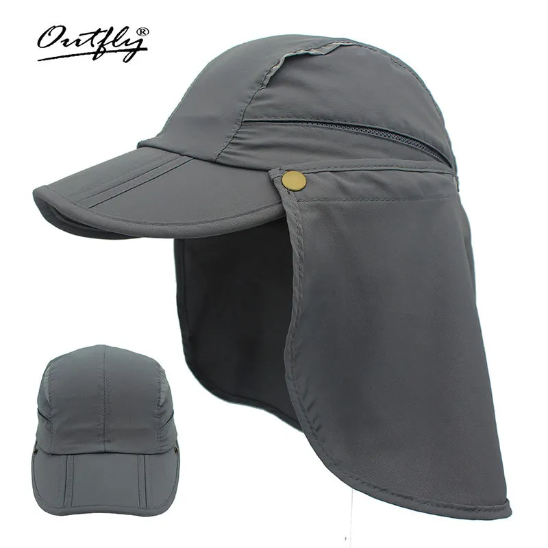 100% Cotton Breathable Kids Removable Poncho Sun Hat UPF50  for Summer, Quick-Drying, Windproof, Sun-Protective, Waterproof, Insect-Repellent