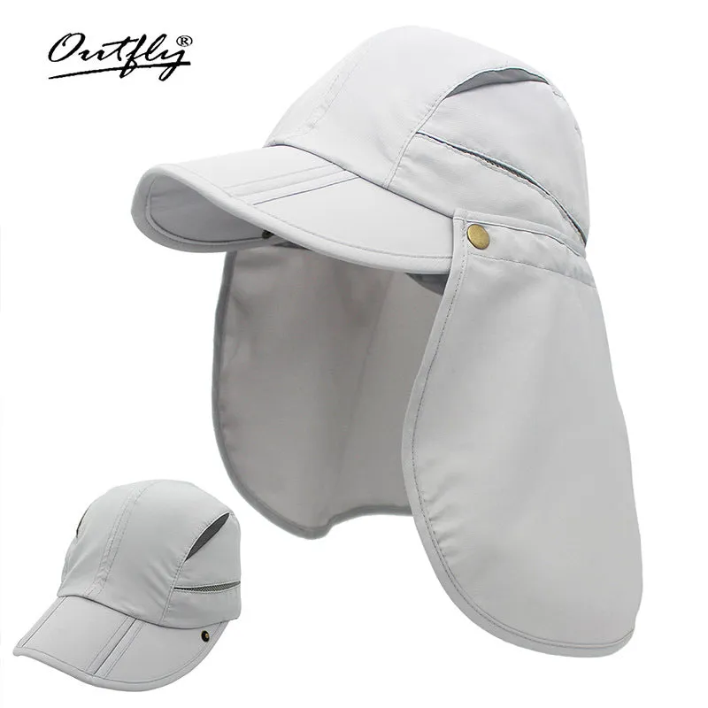 100% Cotton Breathable Kids Removable Poncho Sun Hat UPF50  for Summer, Quick-Drying, Windproof, Sun-Protective, Waterproof, Insect-Repellent