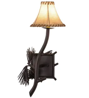 10"W Lone Pine Rustic Lodge Left Wall Sconce