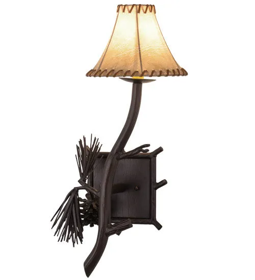 10"W Lone Pine Rustic Lodge Left Wall Sconce