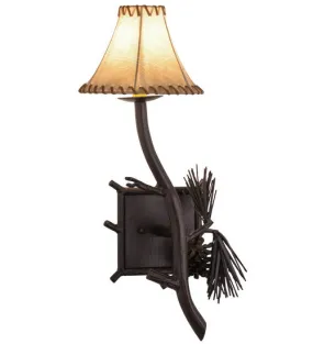 10"W Lone Pine Rustic Lodge Right Wall Sconce