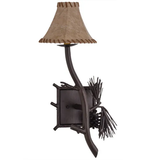 10"W Lone Pine Rustic Lodge Right Wall Sconce