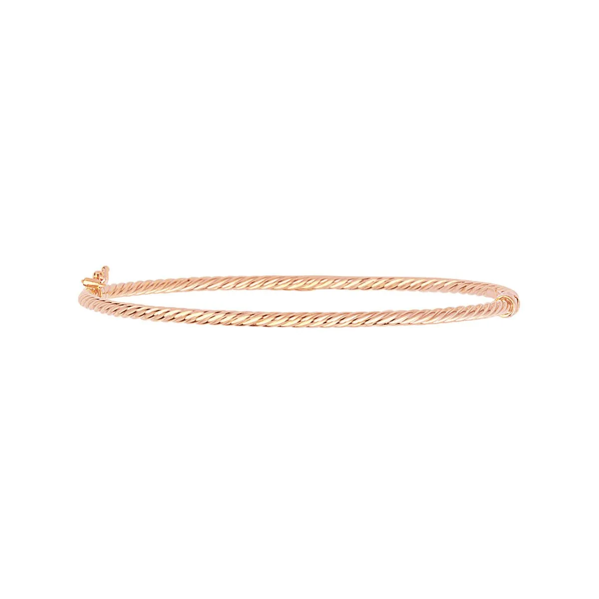 14K Gold Twisted Tube Bangle