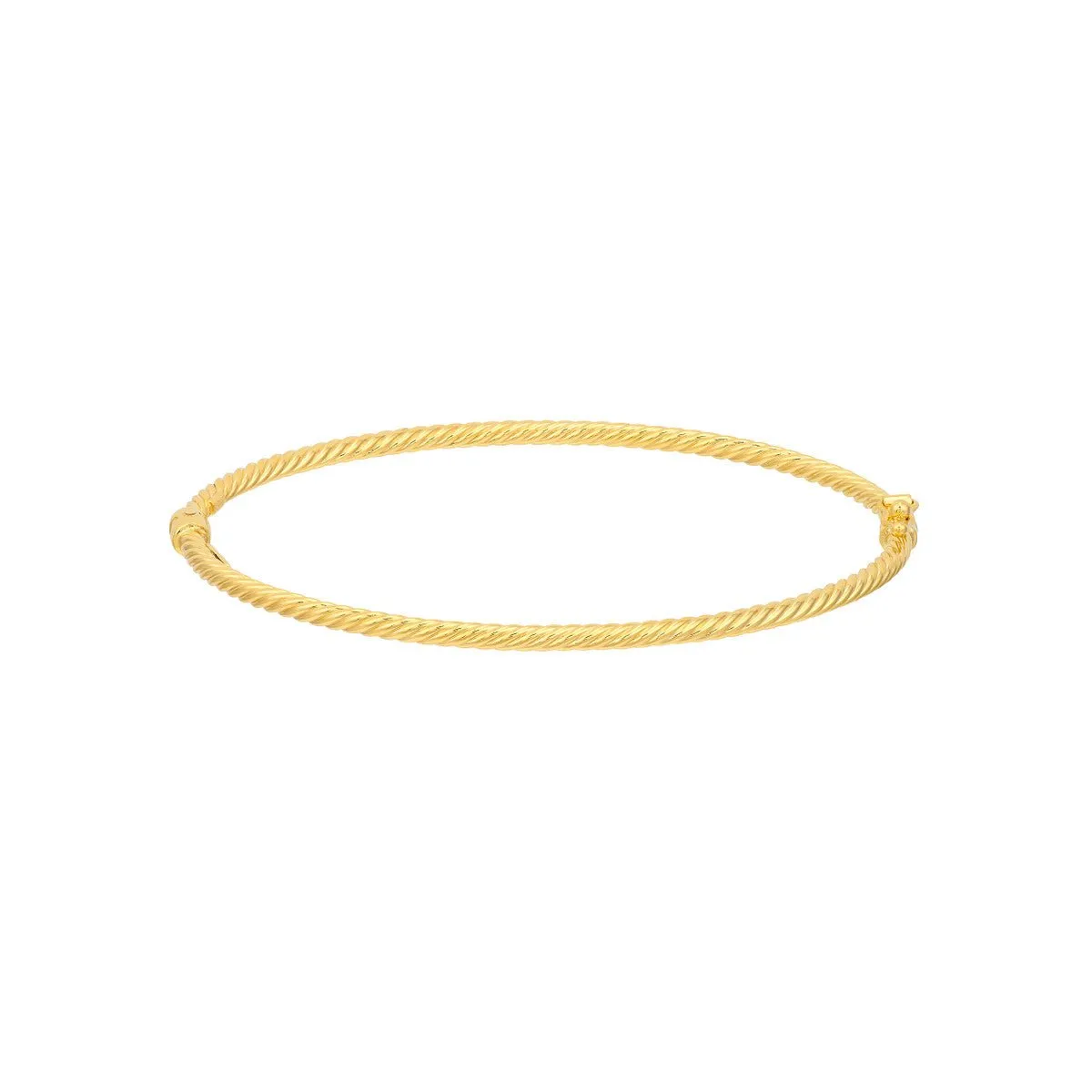 14K Gold Twisted Tube Bangle