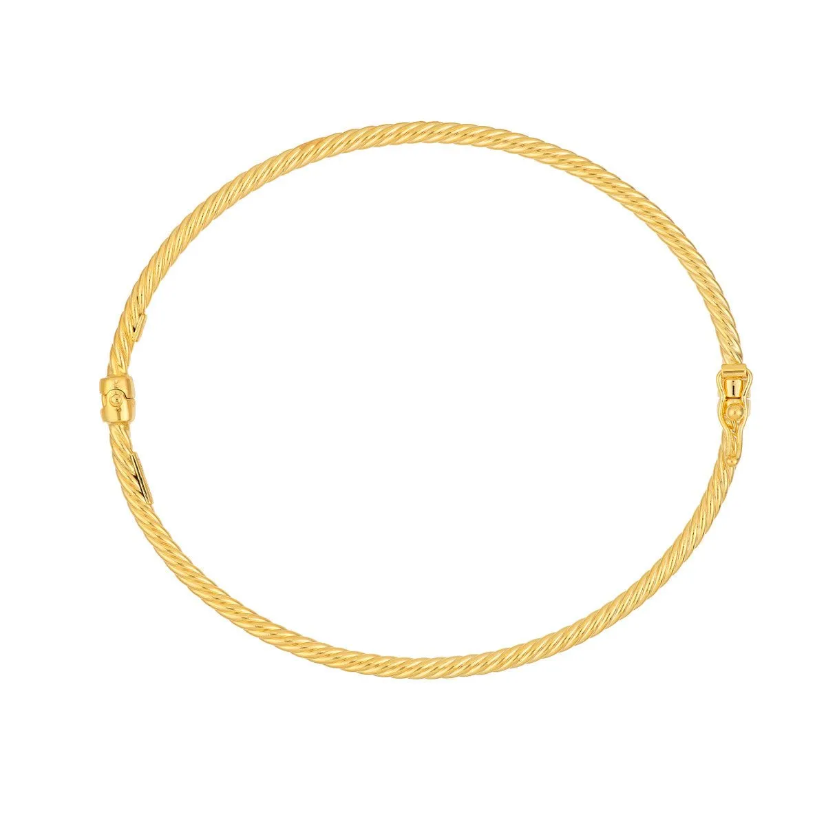 14K Gold Twisted Tube Bangle