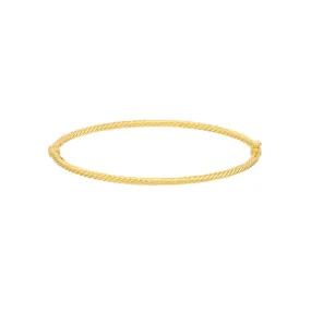 14K Gold Twisted Tube Bangle