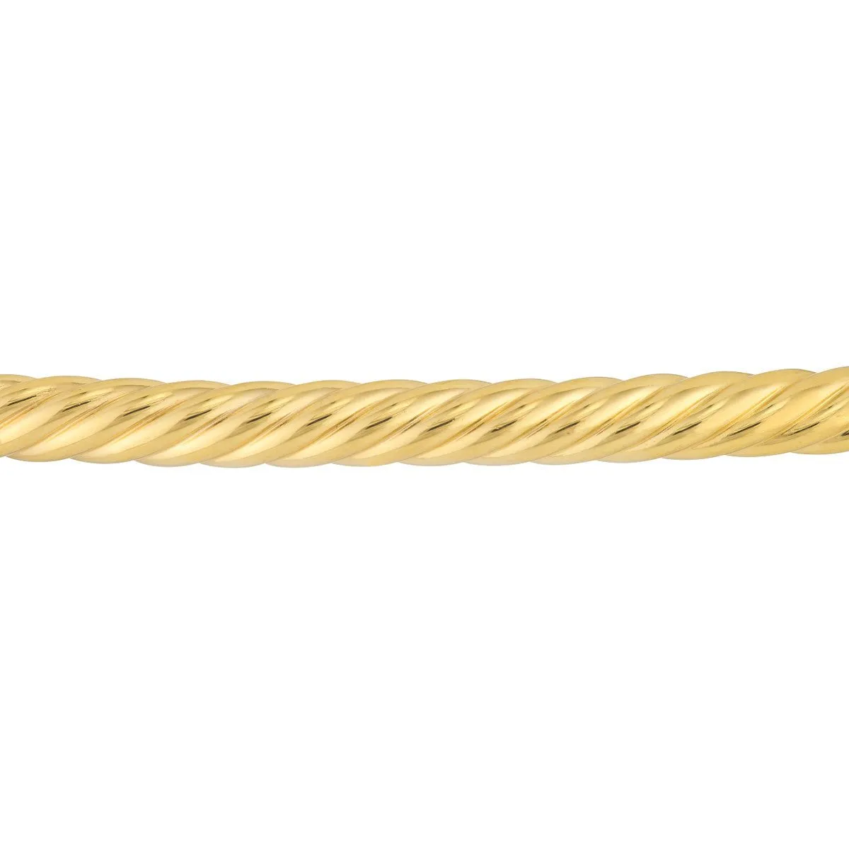 14K Gold Twisted Tube Bangle