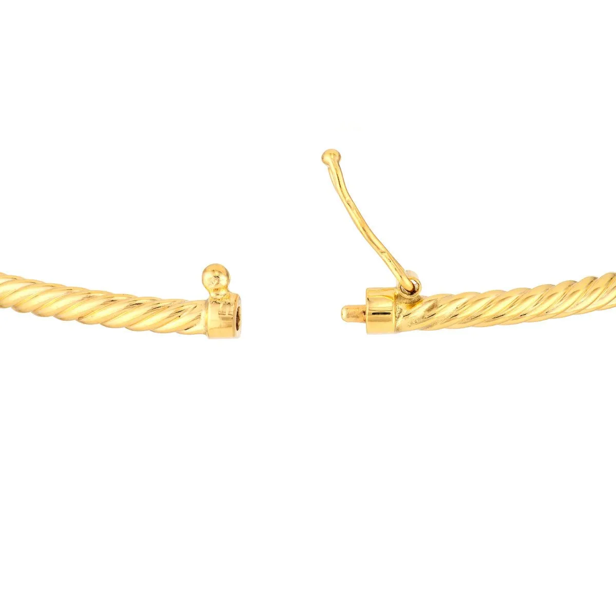 14K Gold Twisted Tube Bangle