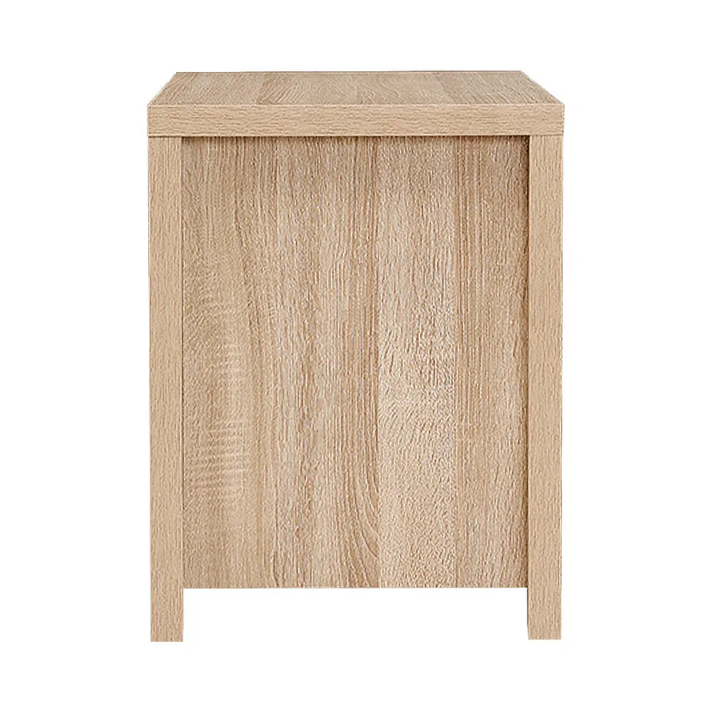 2-Drawer Pine Bedside Table, Smooth Runners - Artiss