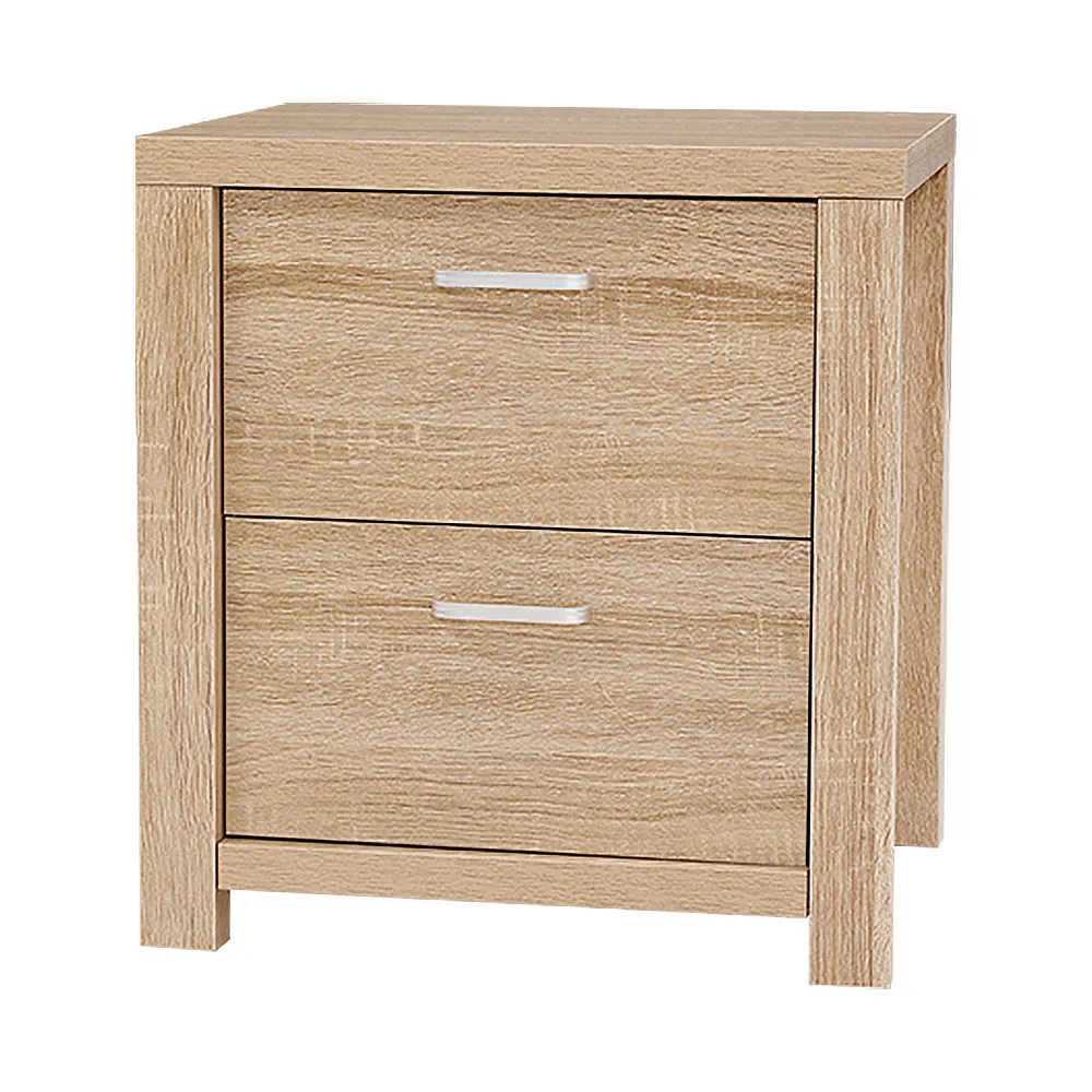 2-Drawer Pine Bedside Table, Smooth Runners - Artiss