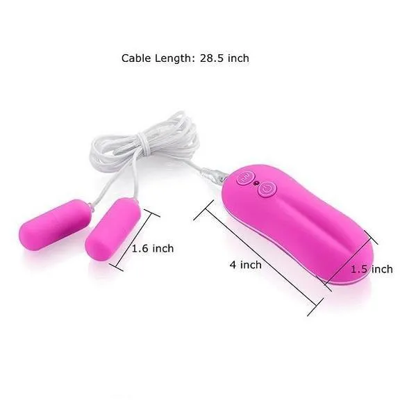 4720M      10 Function Dual Pink Vibrating Soft Touch Bullets - LAST CHANCE - Final Closeout!