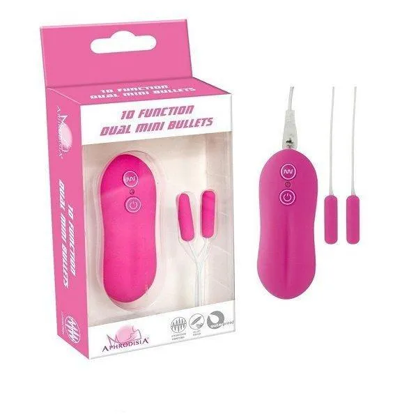 4720M      10 Function Dual Pink Vibrating Soft Touch Bullets - LAST CHANCE - Final Closeout!