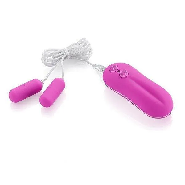 4720M      10 Function Dual Pink Vibrating Soft Touch Bullets - LAST CHANCE - Final Closeout!