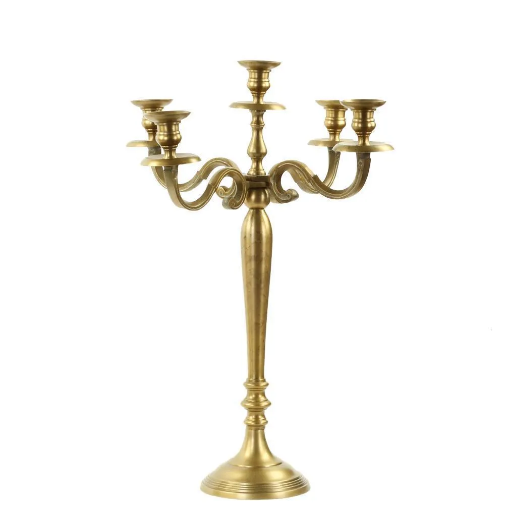 5-Arm Metal Candelabra Candle Holder Centerpiece