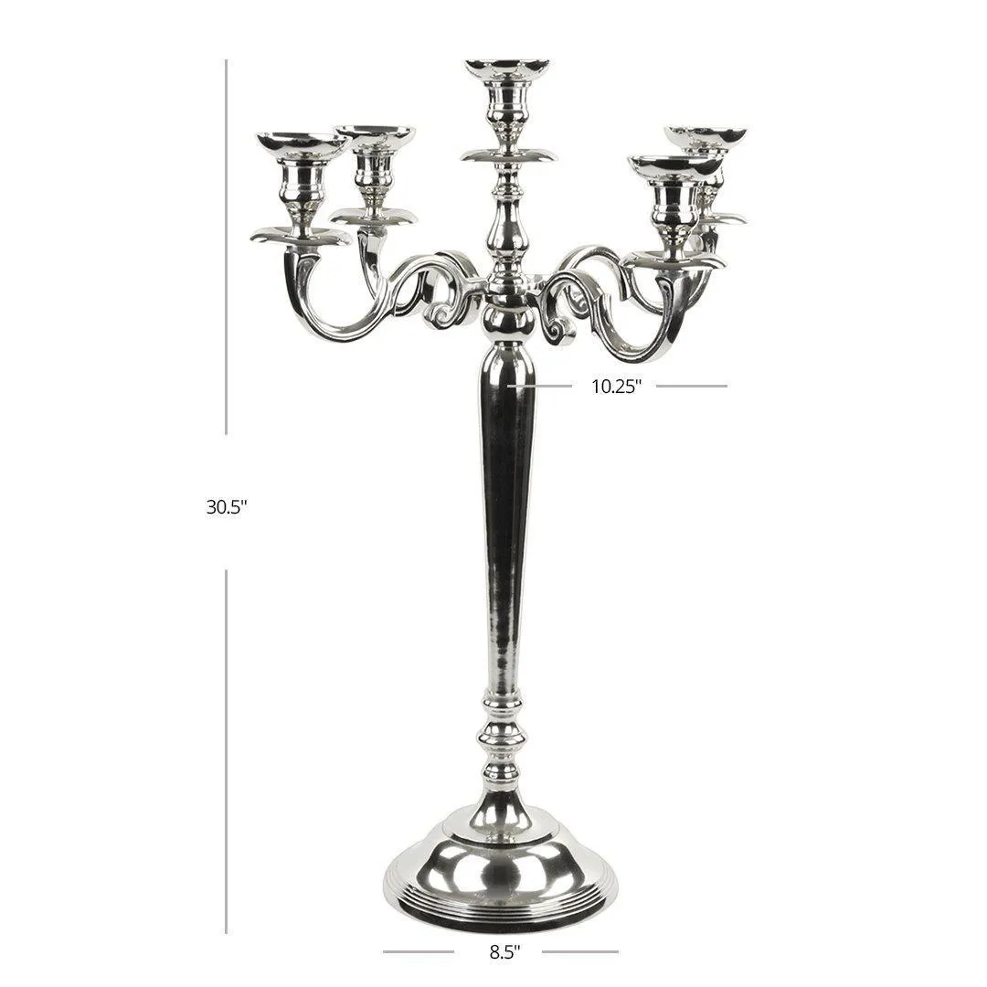 5-Arm Metal Candelabra Candle Holder Centerpiece