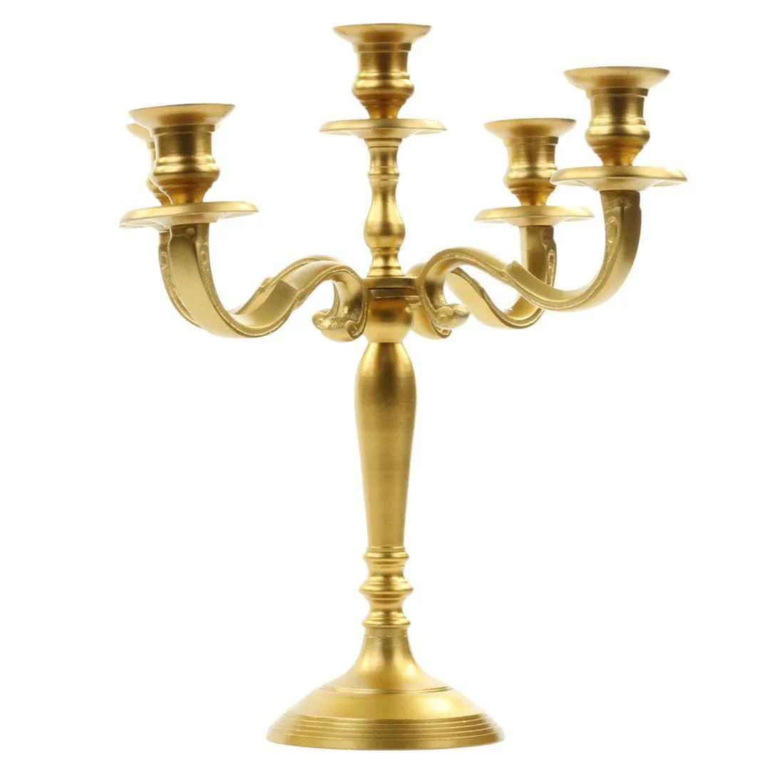 5-Arm Metal Candelabra Candle Holder Centerpiece
