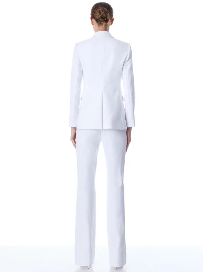 Alice & Olivia Macey Fitted Notch Collar Blazer Off White