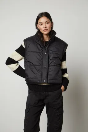 ALICIA Reversible Puffer Vest in Black