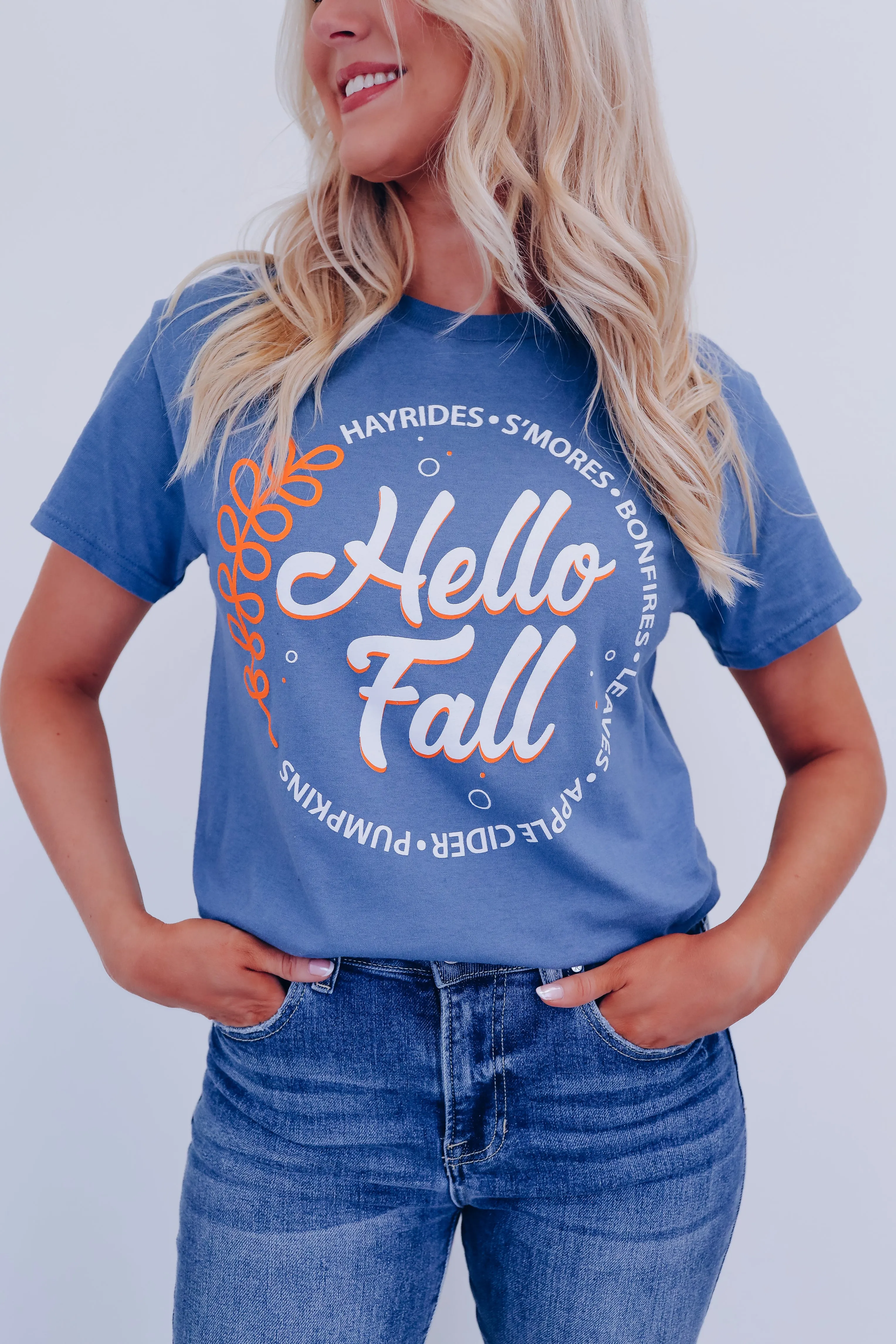 All Things Fall Graphic Tee - Blue