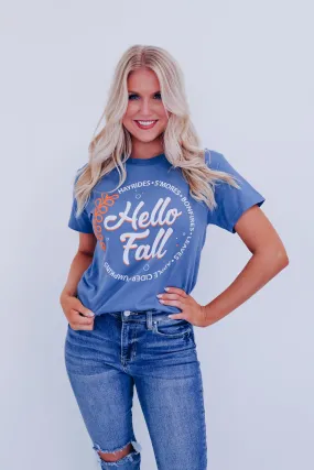 All Things Fall Graphic Tee - Blue