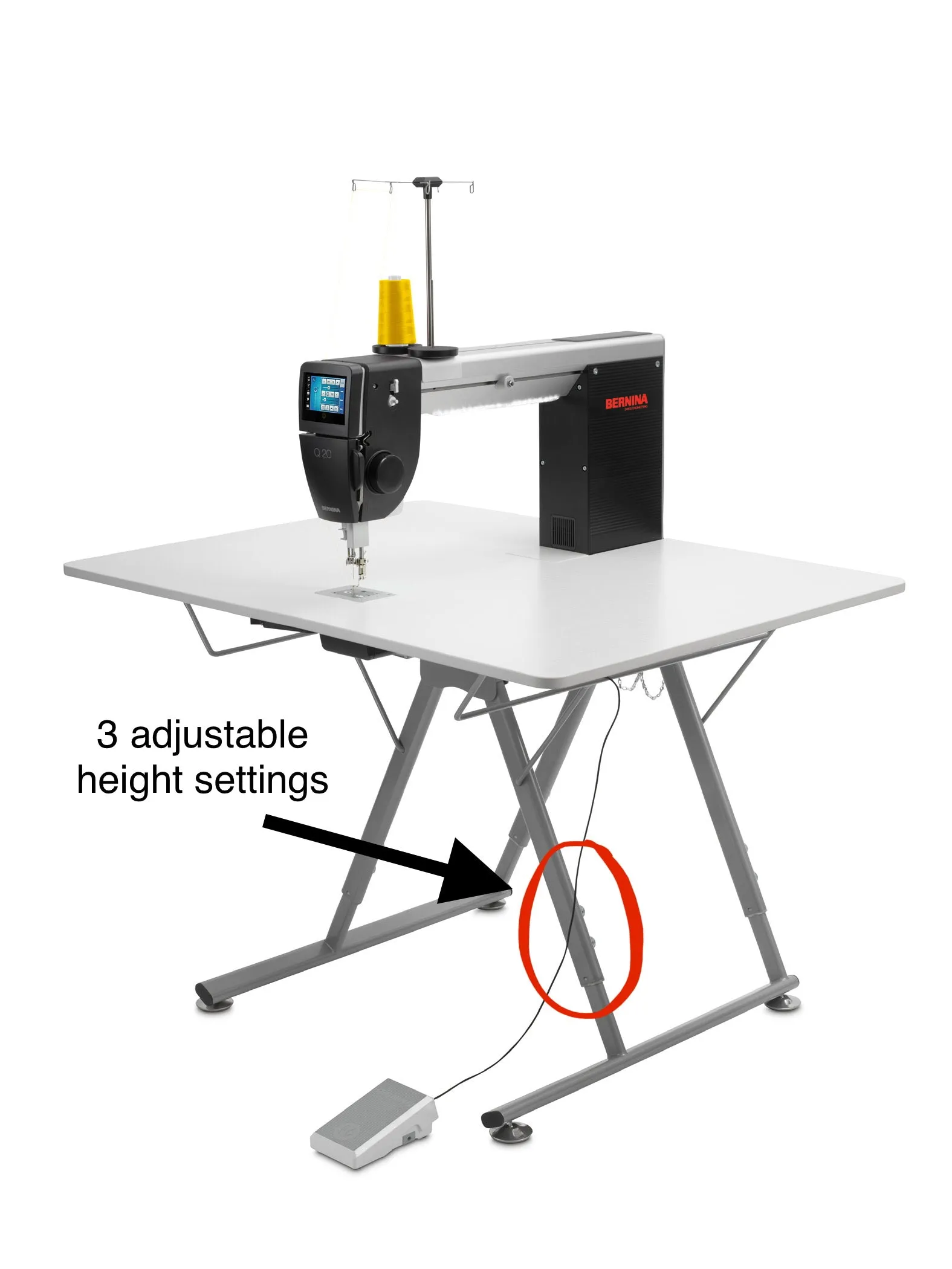 Bernina Q 20   Folding Table (New Adjustable height - 3 settings)