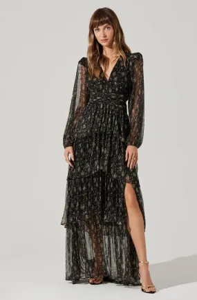 Black Gold Foil Anora Dress