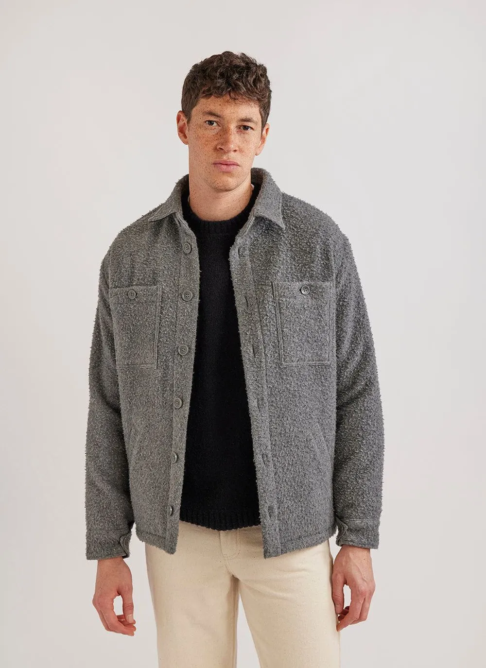 Blanket Overshirt | Casentino Wool | Grey