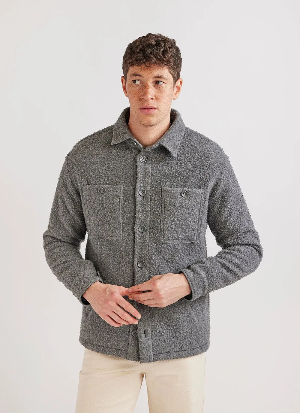 Blanket Overshirt | Casentino Wool | Grey
