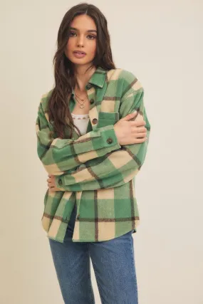 Brushed Plaid Oversized Shacket