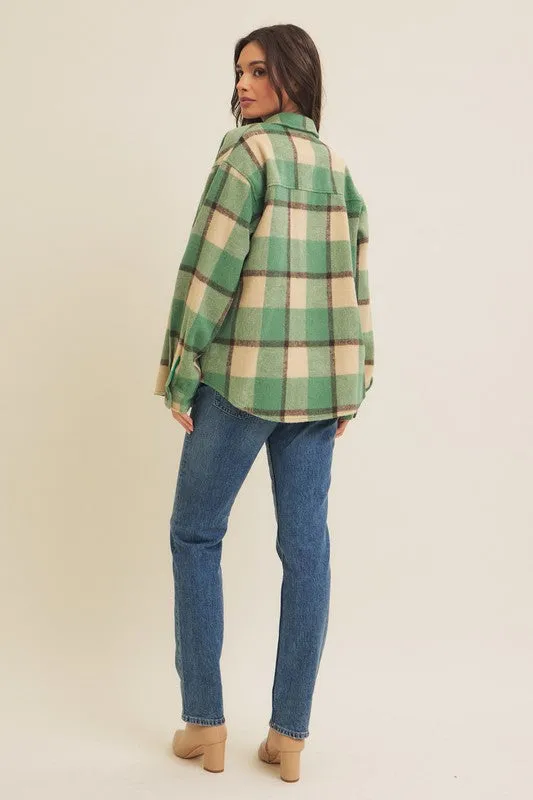 Brushed Plaid Oversized Shacket