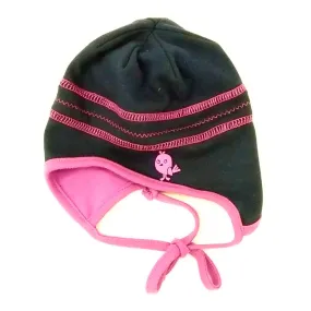 Calikids Girls Cotton Reversible Hat - Navy/Orchid (L)