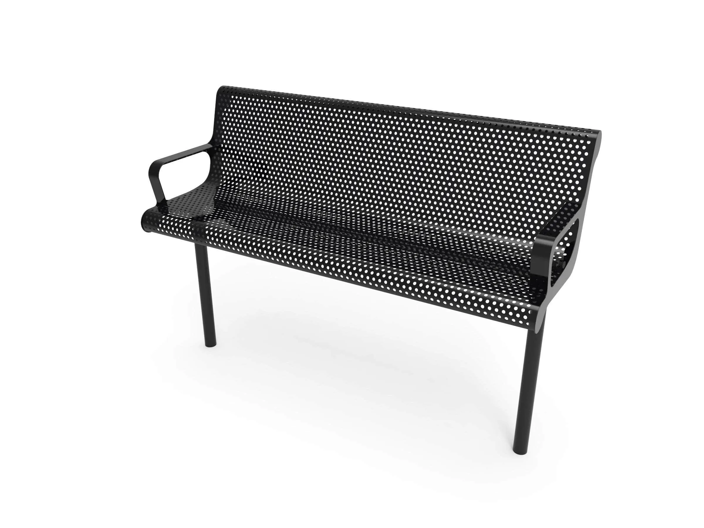 Contoured Park Bench with Arm  - Circular Pattern, 4ft.
