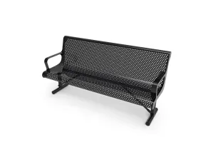 Contoured Park Bench with Arm  - Circular Pattern, 4ft.