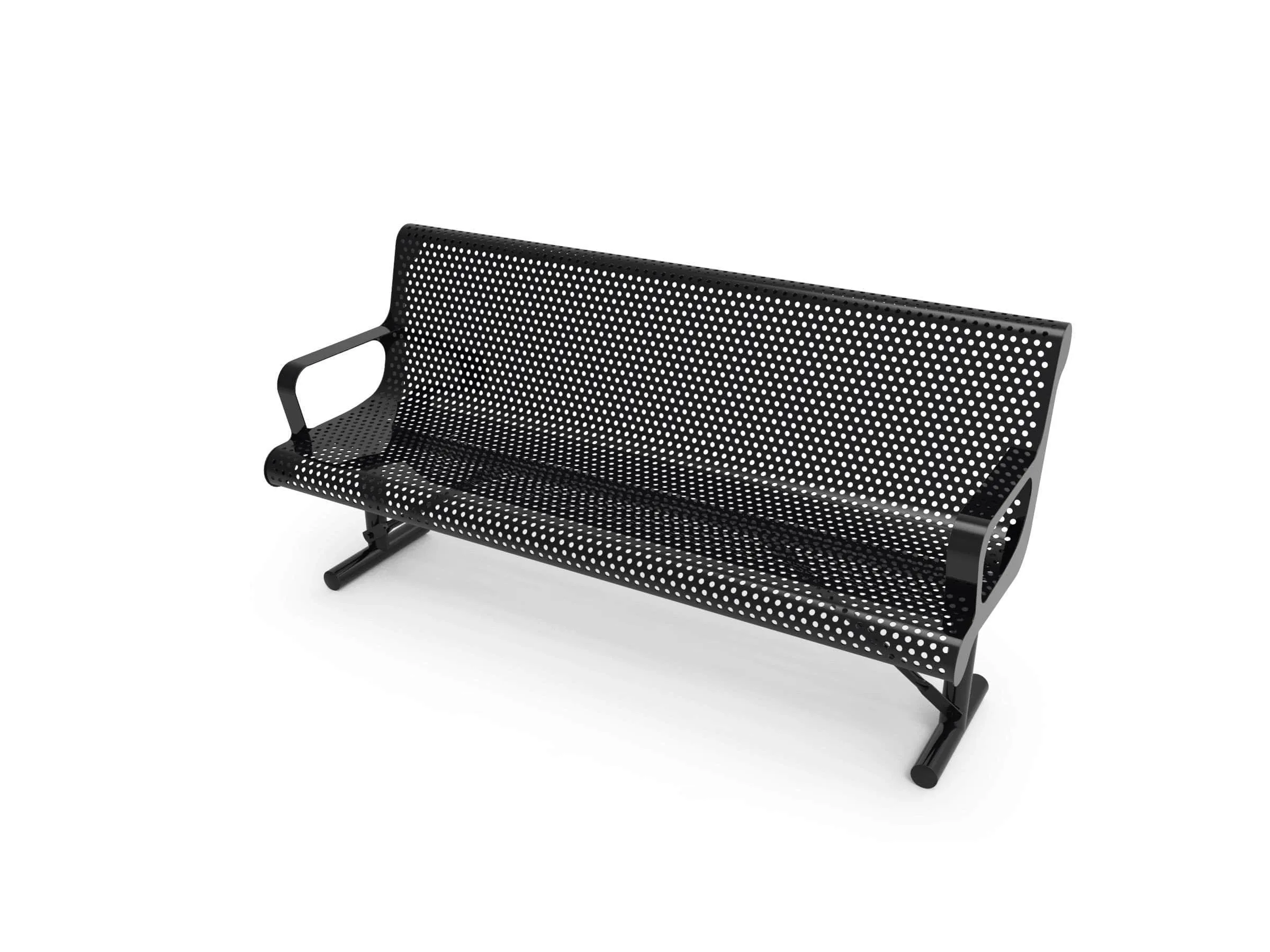 Contoured Park Bench with Arm  - Circular Pattern, 6ft.