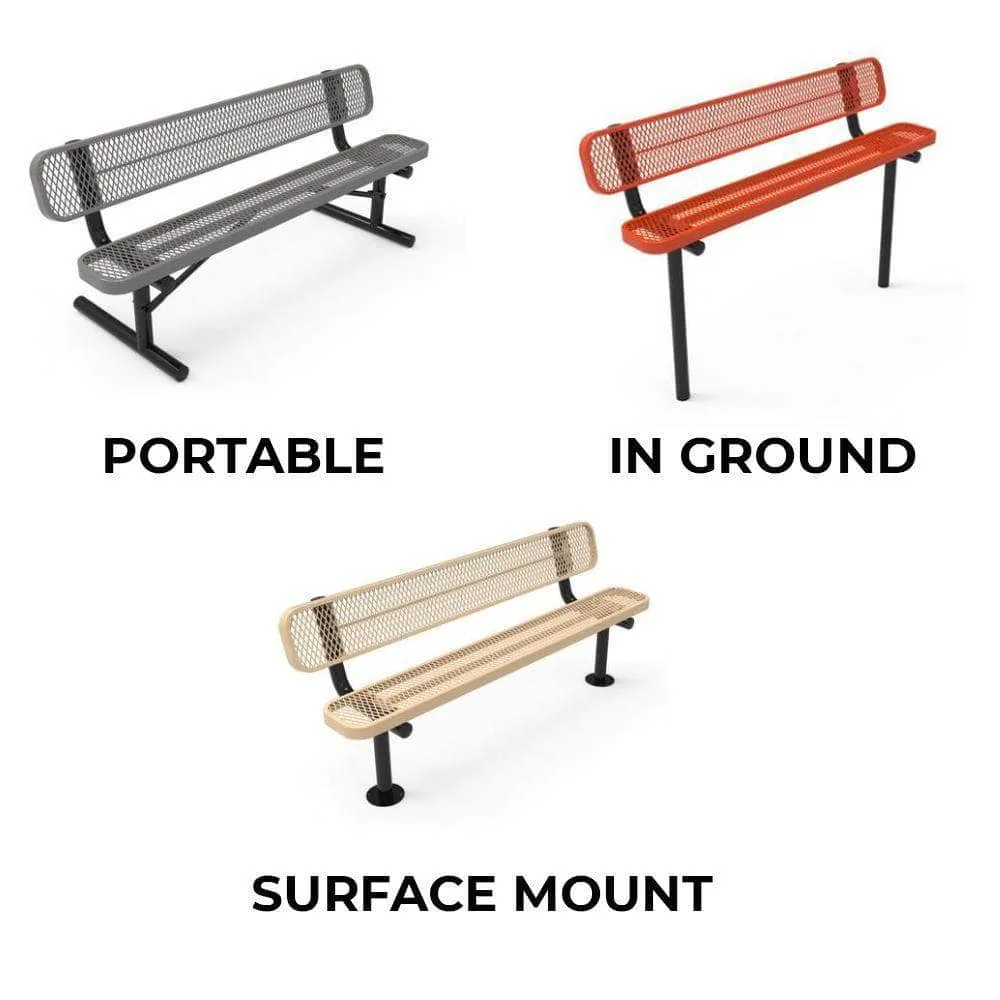 Contoured Park Bench with Arm  - Circular Pattern, 6ft.