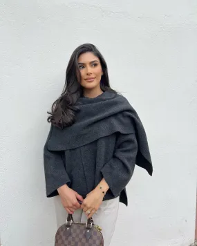 Crescent Wool Poncho