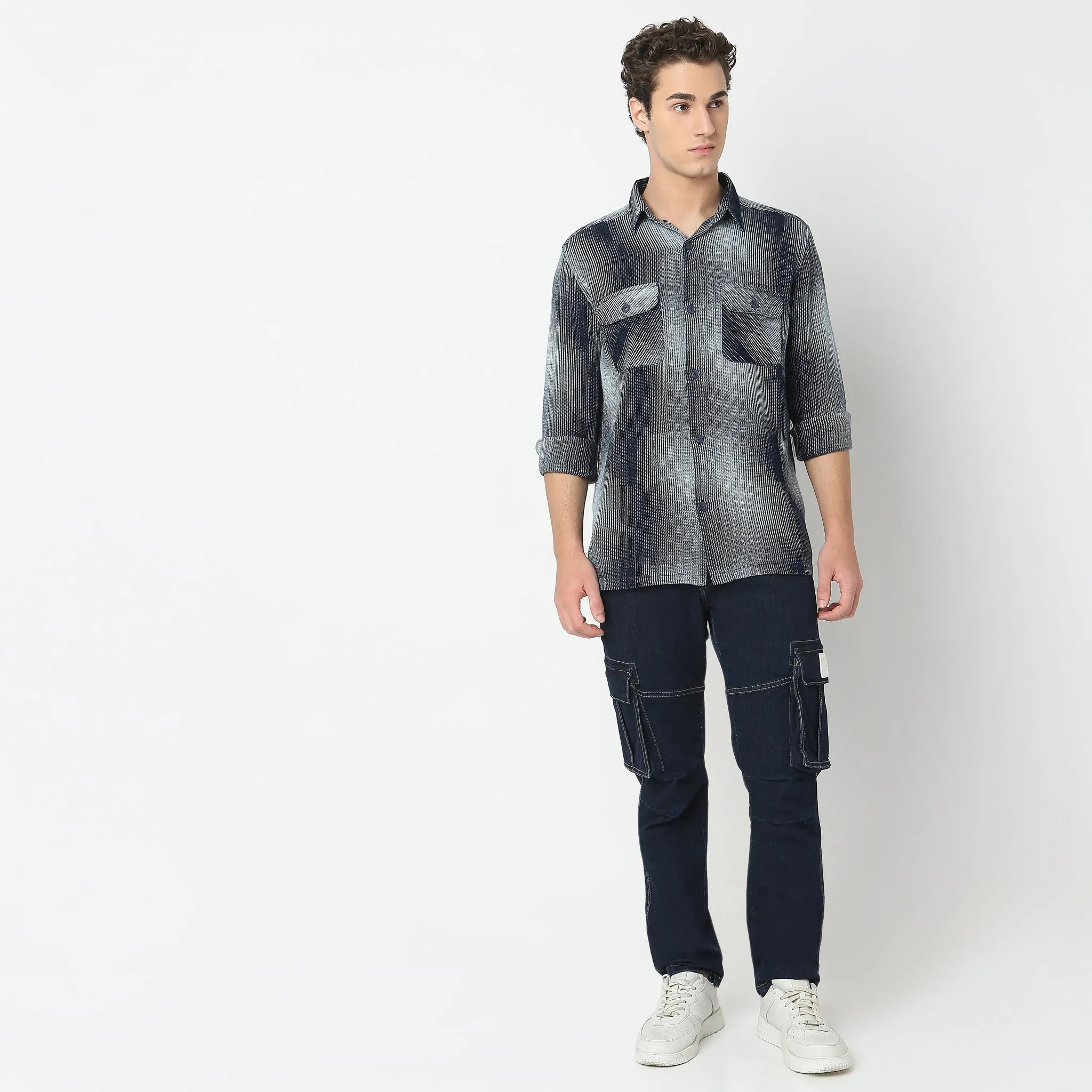 Cruiser™ Authentic Indigo 3 Dimensional Pattern Regular Fit Shirt 2 Pocket Original Style