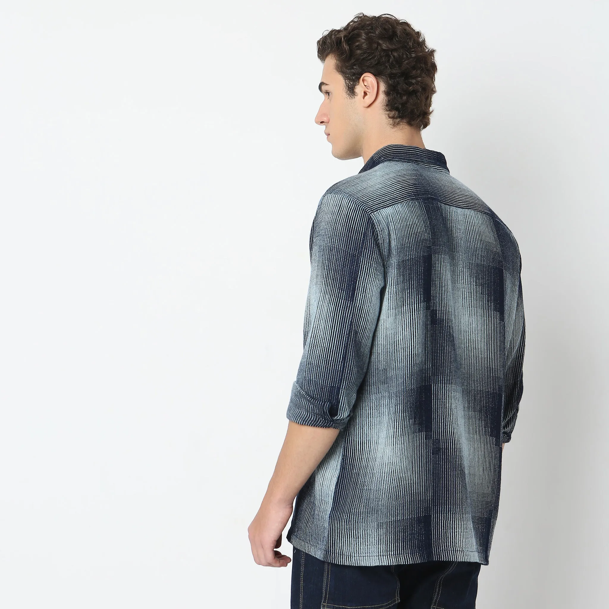Cruiser™ Authentic Indigo 3 Dimensional Pattern Regular Fit Shirt 2 Pocket Original Style