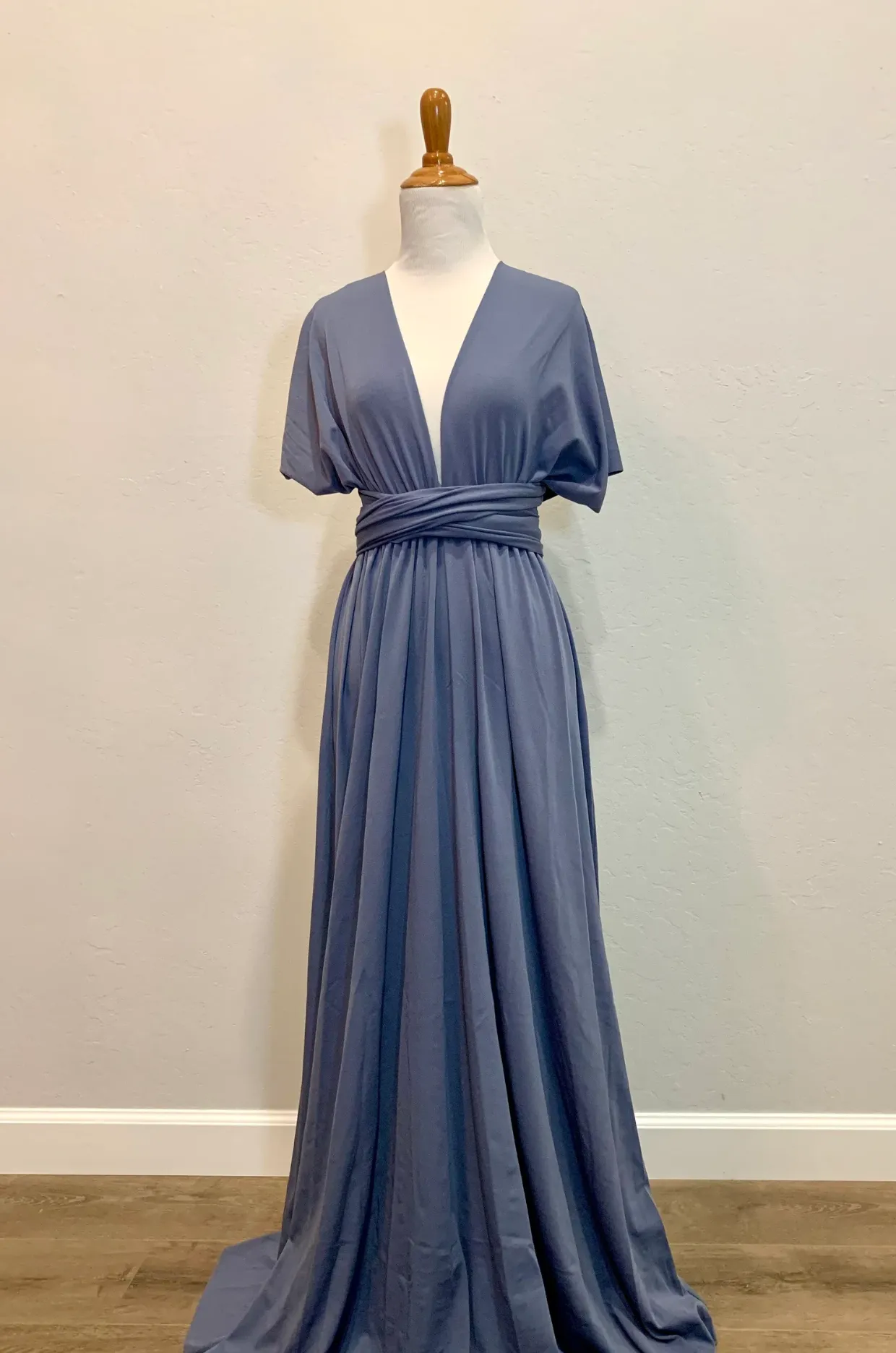 Denim Blue Infinity Dress/ Wrap Convertible Bridesmaid Dress- S177