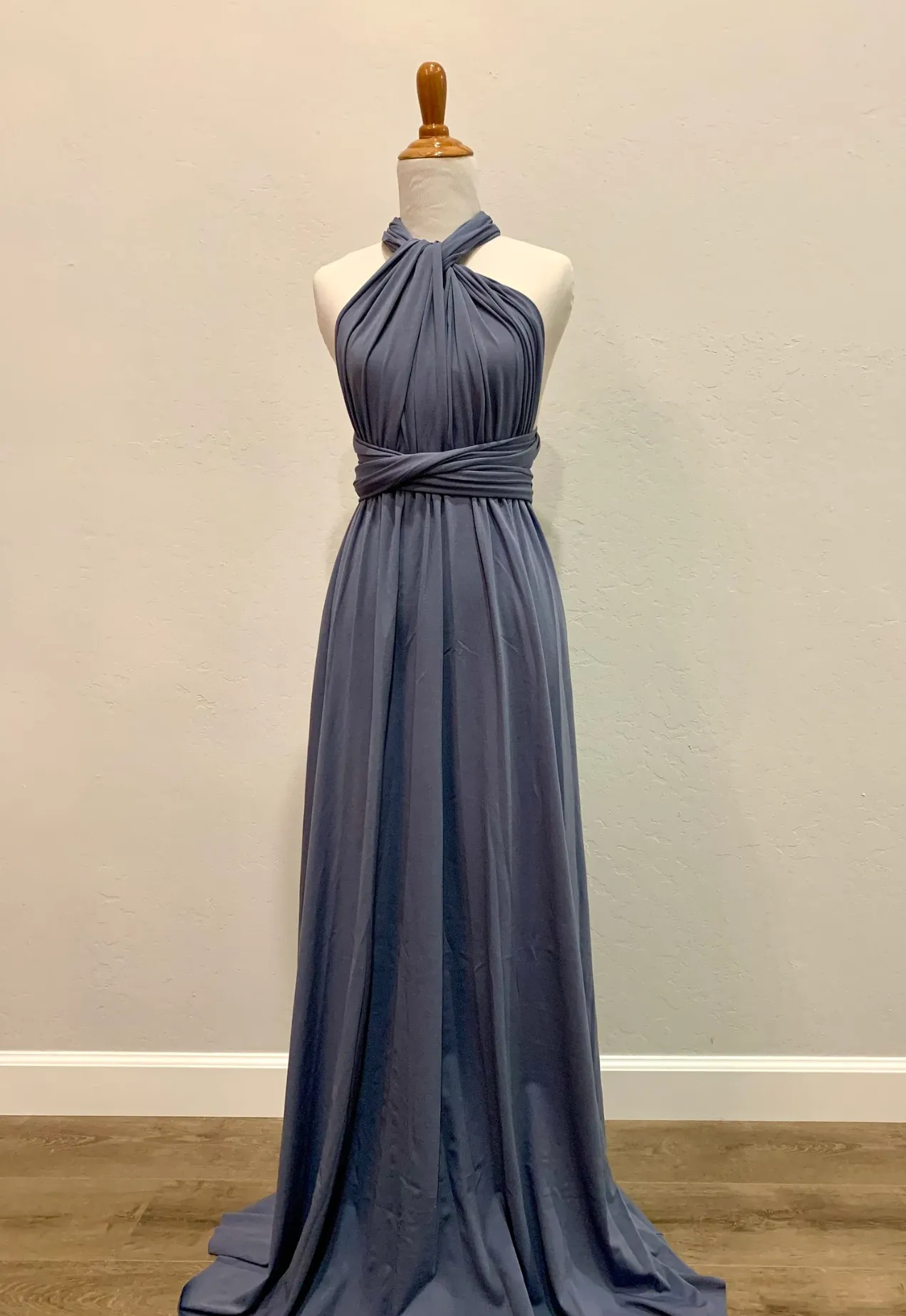 Denim Blue Infinity Dress/ Wrap Convertible Bridesmaid Dress- S177
