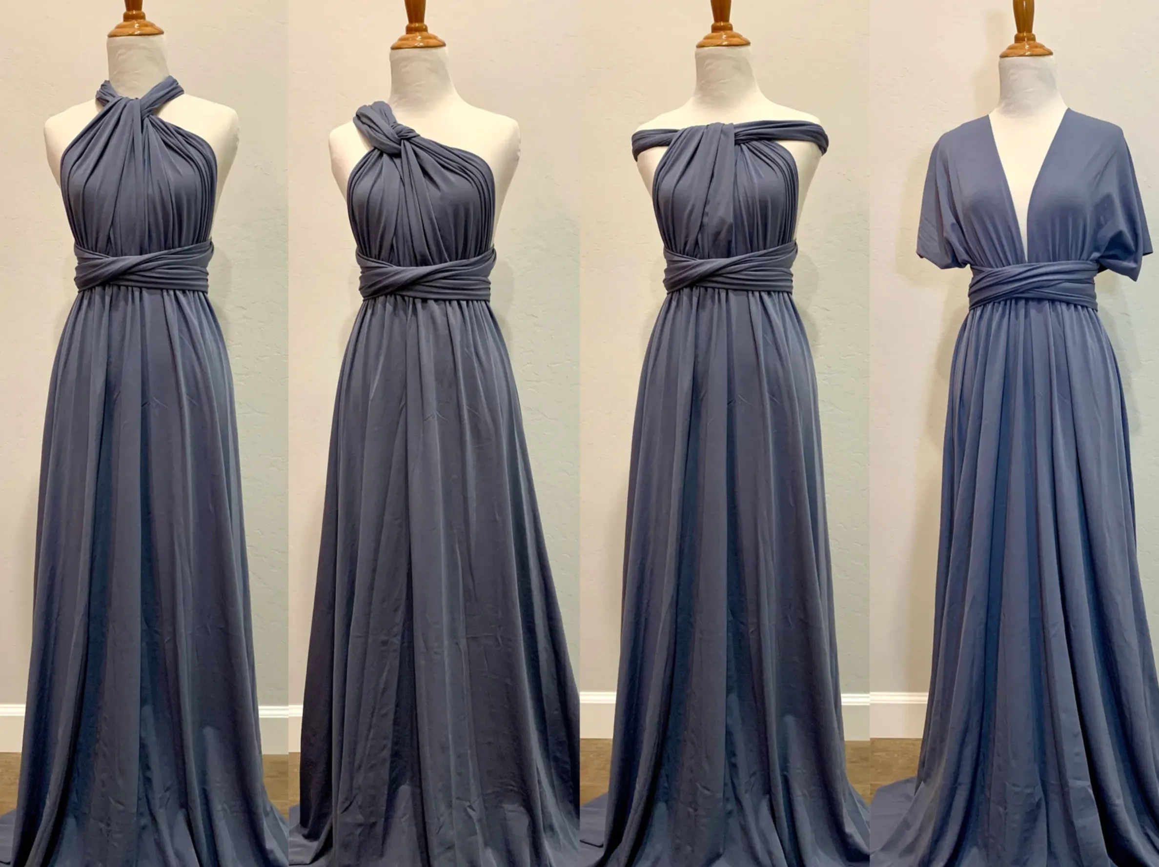 Denim Blue Infinity Dress/ Wrap Convertible Bridesmaid Dress- S177