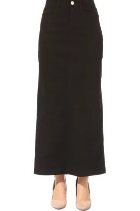 Denim Maxi Skirt in Black 89173