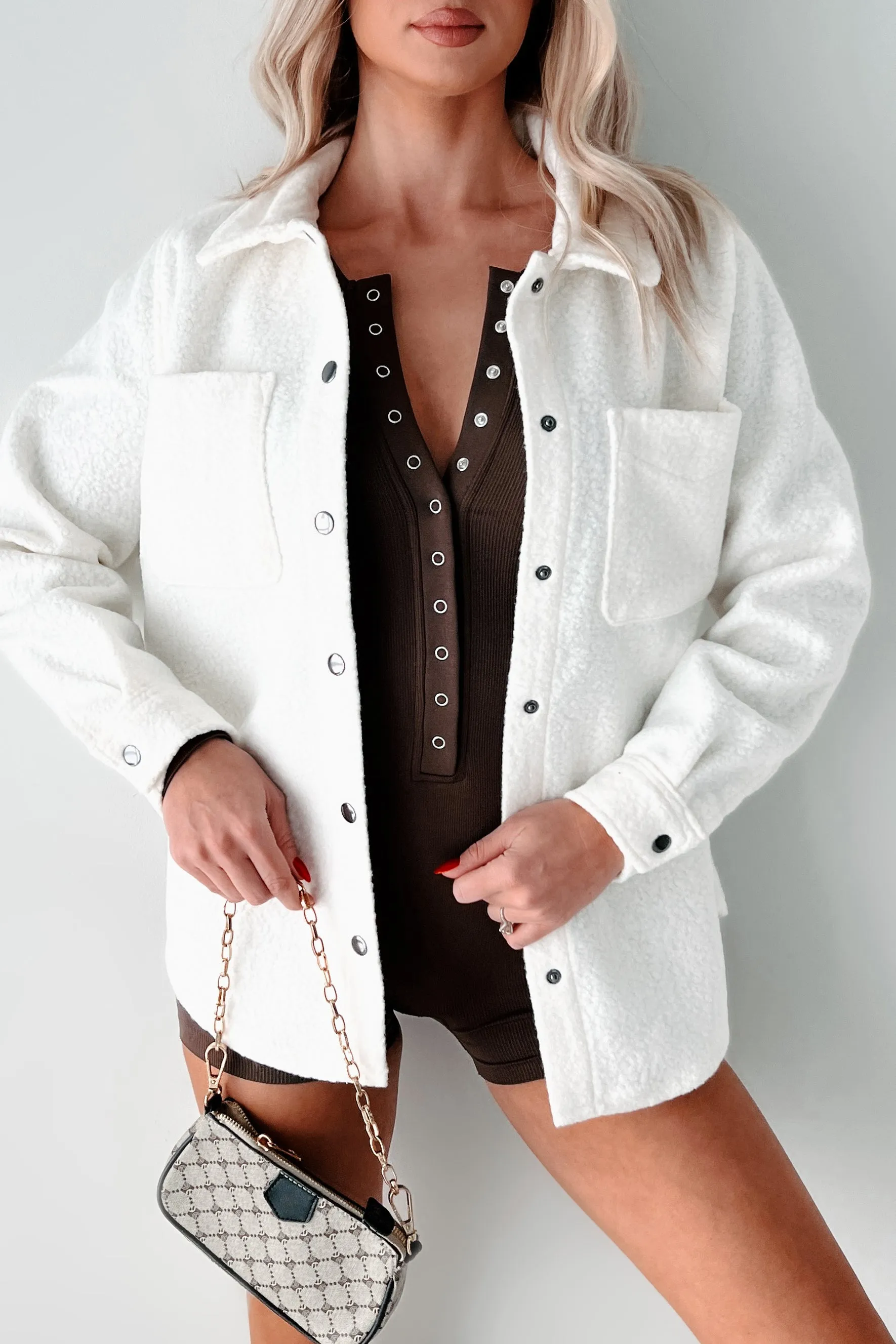 DOORBUSTER Pure Charm Textured Shacket (Ivory)