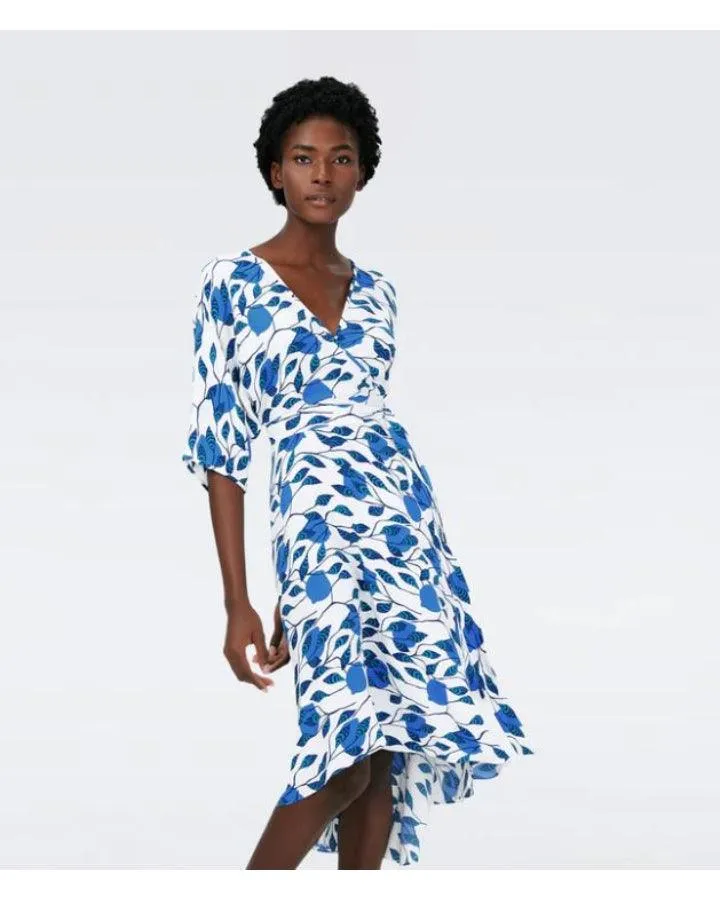 DVF Eloise Faux Wrap Midi Dress