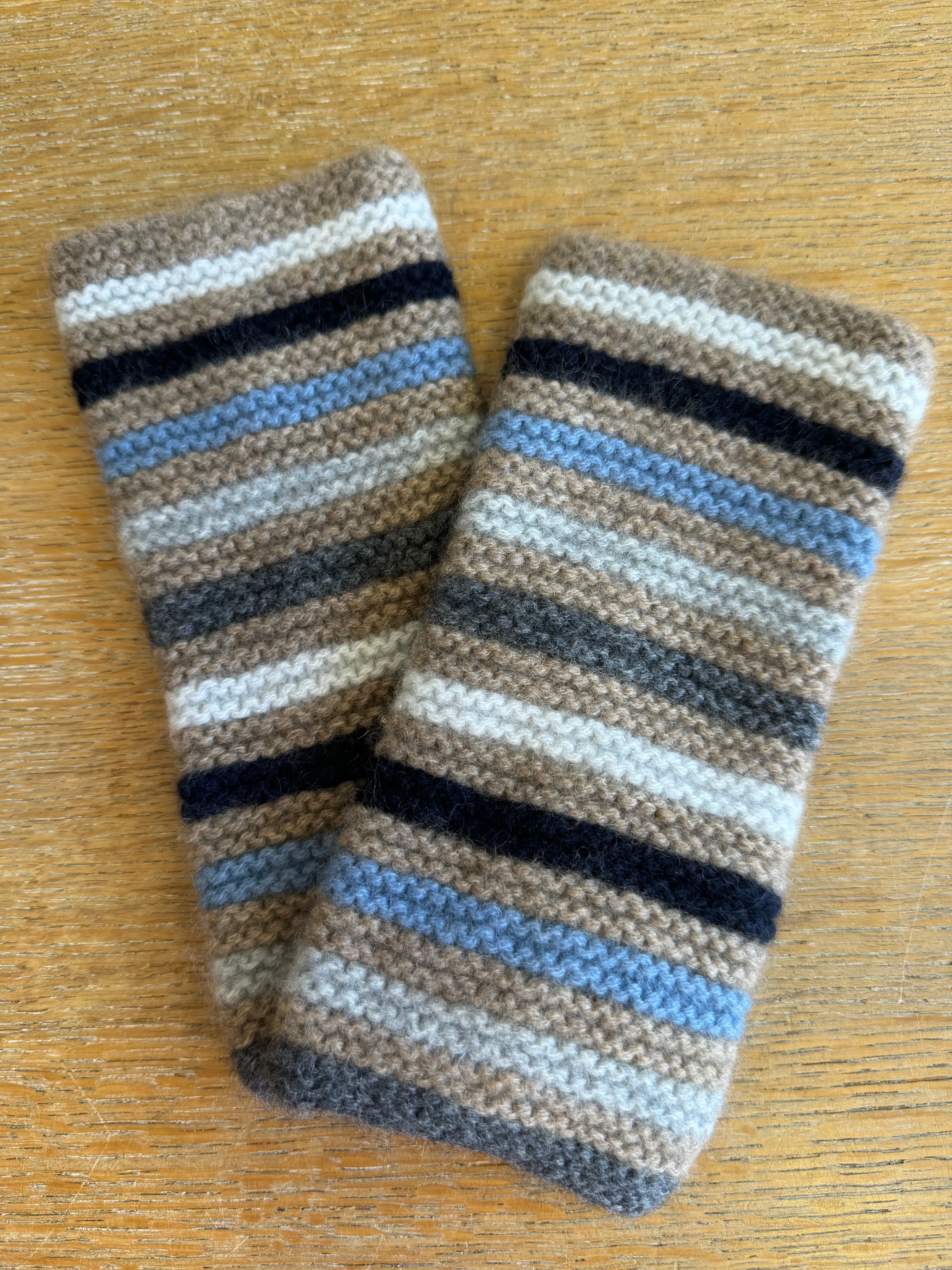 English Weather Grey/Multi Cashmere Wrist Warmers