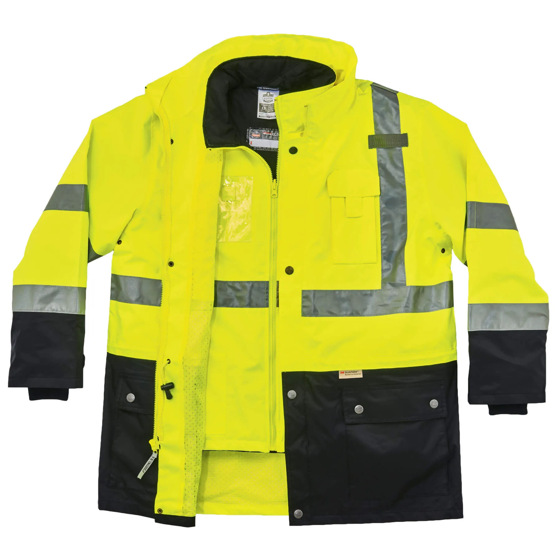 Ergodyne 25538 GloWear 8388 Type R Class 3/2 Thermal Jacket Kit, 4XL, HV Lime