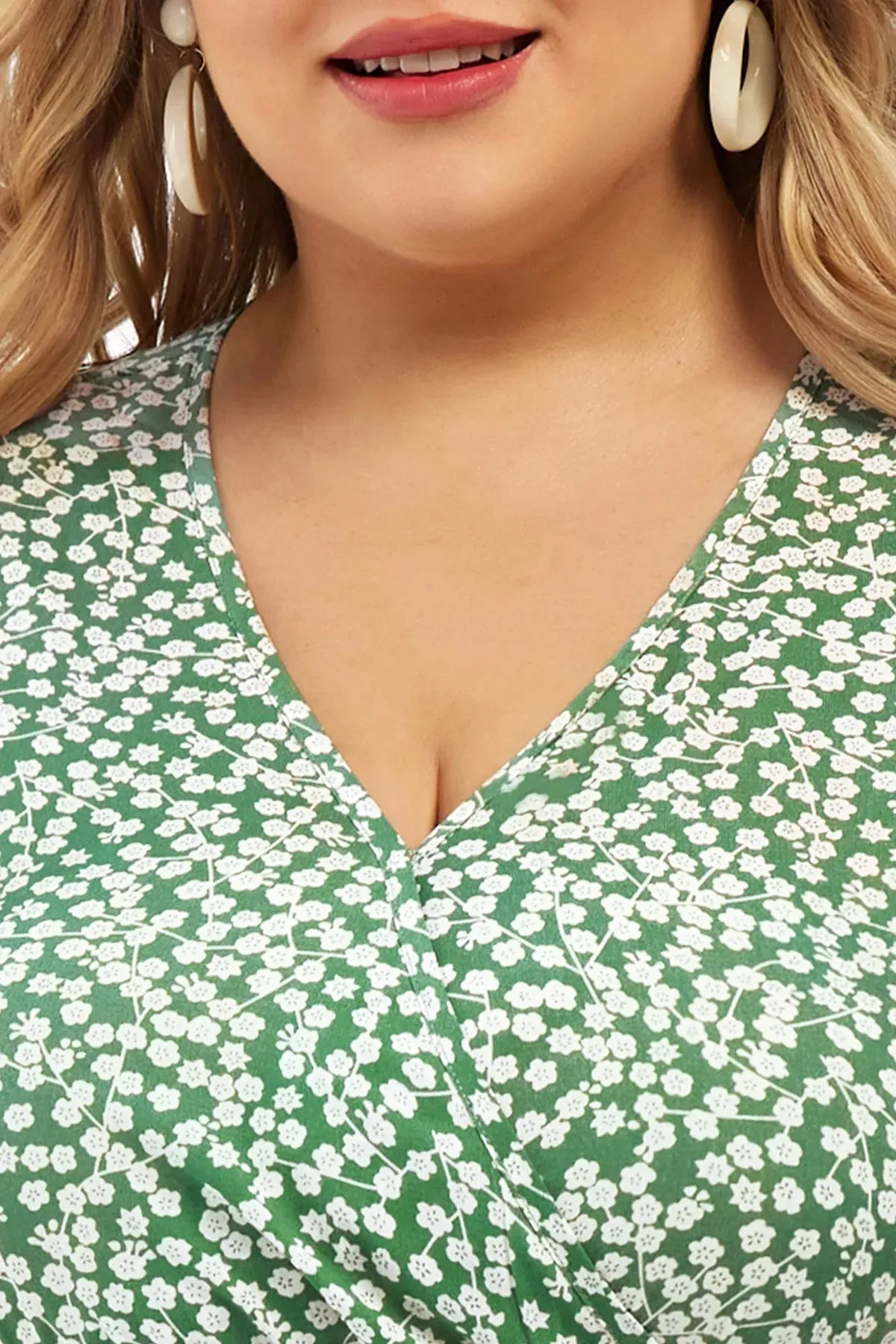 Floral Flutter Sleeves Wrap Midi Dress