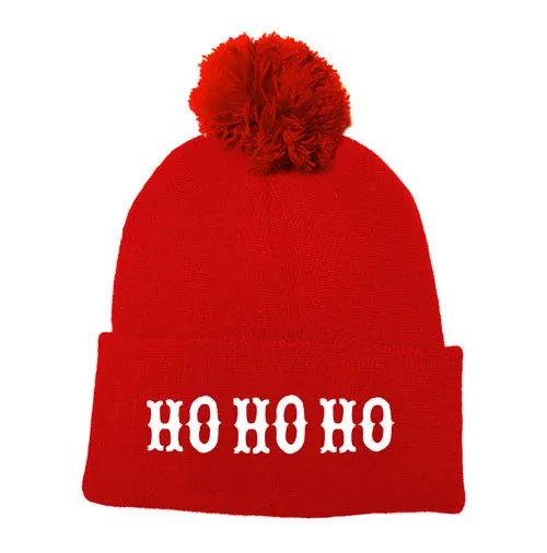 Ho Ho Ho Christmas Cuffed Knit Beanie