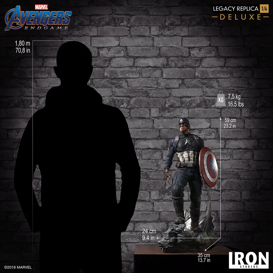 IRON STUDIOS AVENGERS ENDGAME CAPTAIN AMERICA DELUXE LEGACY REPLICA 1/4 MARCAS20219-14